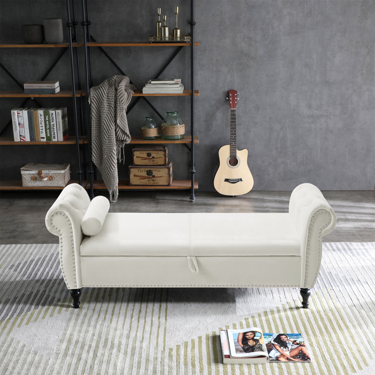 Charlton Home® Upholstered Flip Top Storage Bench Wayfair Canada